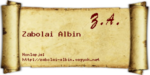 Zabolai Albin névjegykártya